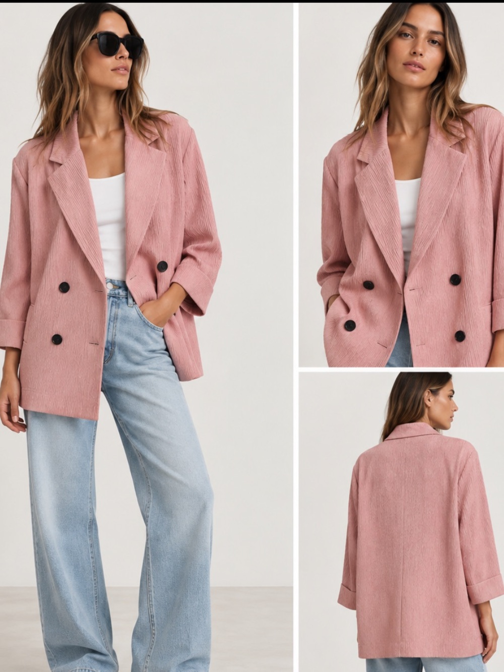 Zara NWT pink creased effect blazer 4387/430